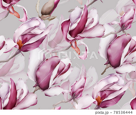 Seamless pattern with magnolias Seamless pattern with magnolias 78536444