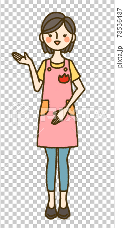 女保育員指導的全身圖(左) 女保育員指導的全身圖(左) 78536487