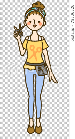 女理髮師的全身插圖 78536526