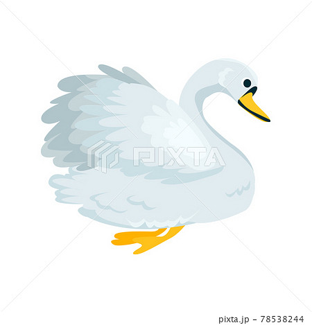 Swan Flat Icon Colored Vector Element From のイラスト素材