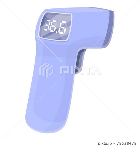 Laser scanning thermometer icon, cartoon style 78538478