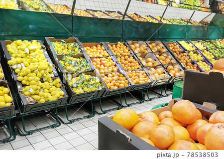 Fruits in a supermarket in a shopping mall Fruits in a supermarket in a shopping mall 78538503