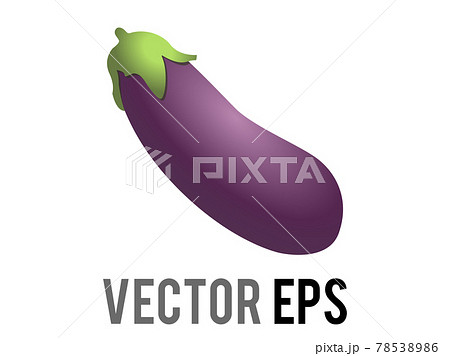 vector long, bulbous, bright purple eggplant or aubergine icon 78538986