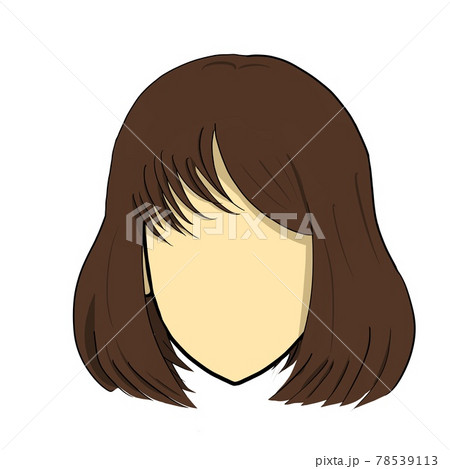 黒茶色のゆるふわボブ 78539113