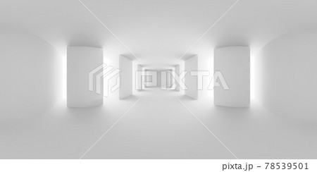 Abstract white empty room with columns HDRI map 78539501
