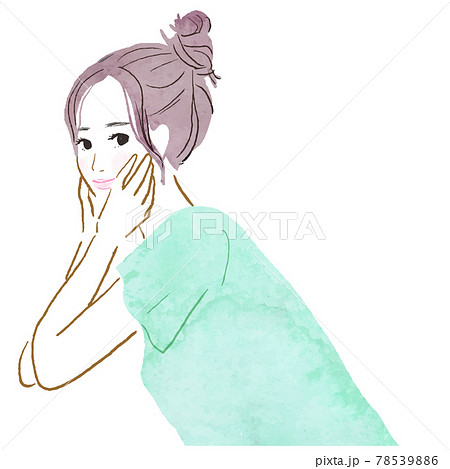 美容系女性の水彩ベクターイラスト 78539886