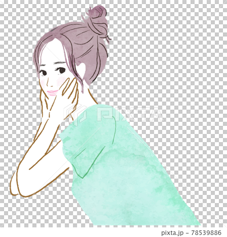 美容系女性の水彩ベクターイラスト 78539886