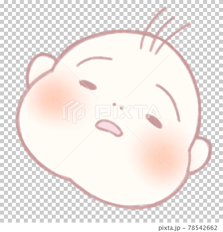 眠そうなもちもちほっぺの赤ちゃんの顔のイラスト素材 眠そうなもちもちほっぺの赤ちゃんの顔のイラスト素材
