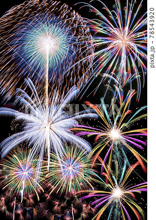アメリカ独立記念日の花火大会のイメージの写真素材
