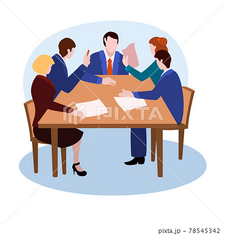 Working Group Meeting Vector Illustration From のイラスト素材