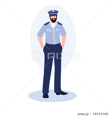 Captain Of A Ship In A Cap vector illustration from professions collection. Flat cartoon illustration isolated on white 78545480