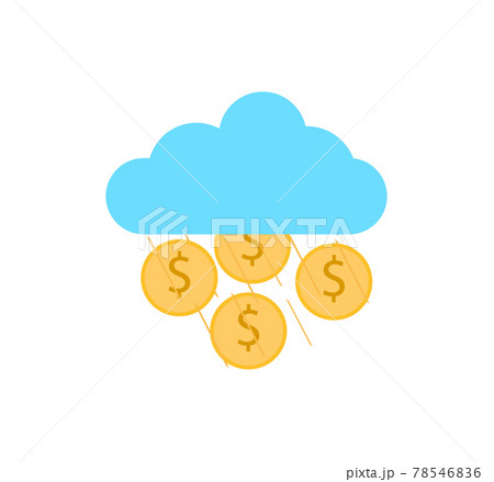simple vector illustration of coins with dollar sign falling from cloud 78546836