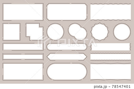 タイトル 見出し アイキャッチに使える細いラインのシンプルなフレーム 白枠つきのイラスト素材