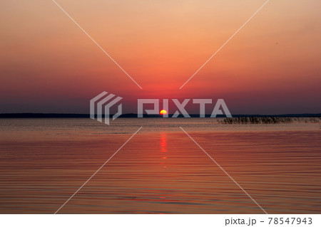 Beautiful lake on sunset , Leningradskaya oblast, Russian Federation Beautiful lake on sunset , Leningradskaya oblast, Russian Federation 78547943