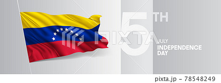Venezuela happy independence day greeting card, banner vector illustration 78548249