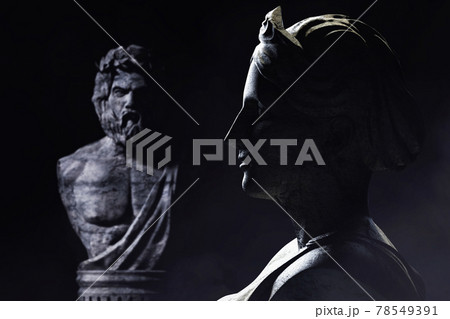 3d render illustration antique greek sculptures profile view. 3d render illustration antique greek sculptures profile view. 78549391