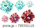 Isolated vector drawing of a coronovirus particle 78550110