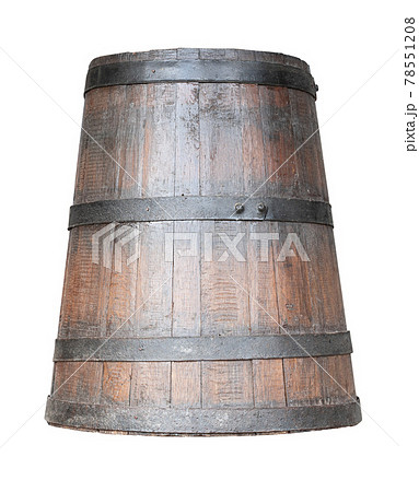 wooden conical old barrel isolated on white background wooden conical old barrel isolated on white background 78551208