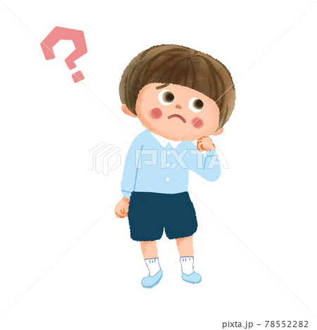 考える子供のイラスト素材