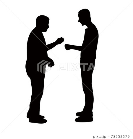 Two Men Body Silhouette Vectorのイラスト素材