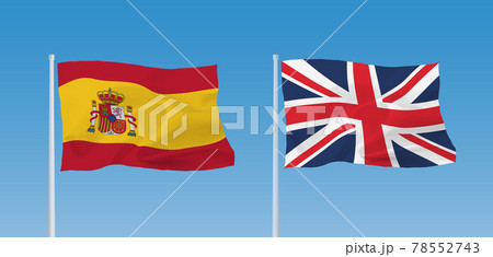 イギリスとスペインの国旗 イギリスとスペインの国旗 78552743