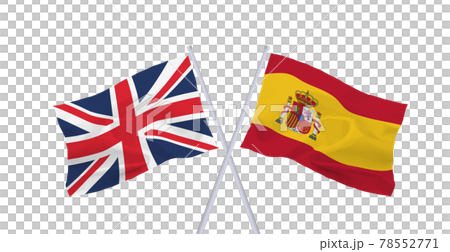 英國和西班牙國旗 78552771