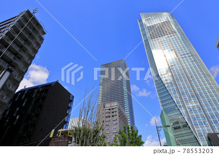東京　港区の都市風景　虎ノ門ヒルズ　森タワーとレジデンシャルタワー 78553203