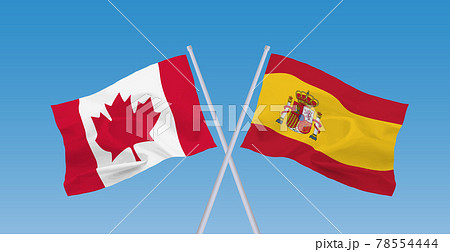 カナダとスペインの国旗 78554444