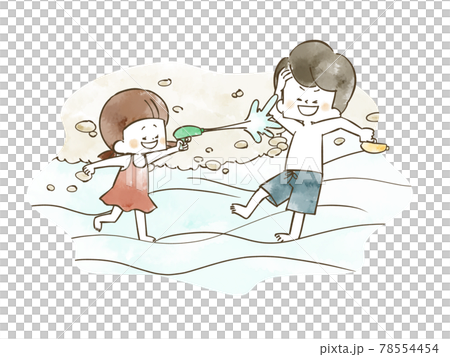 水鉄砲で遊んでいる子供たち 水鉄砲で遊んでいる子供たち 78554454