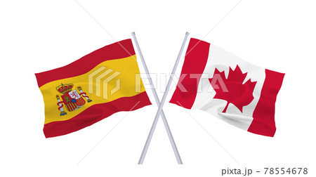 カナダとスペインの国旗のイラスト素材