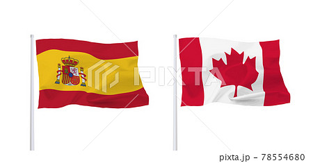 カナダとスペインの国旗 カナダとスペインの国旗 78554680