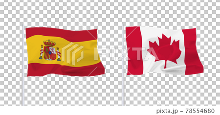 カナダとスペインの国旗 カナダとスペインの国旗 78554680