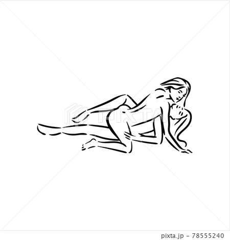 Homosexual two lesbian girls sex pose illustration 78555240