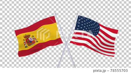 American and Spanish flags - Stock Illustration [78555703] - PIXTA
