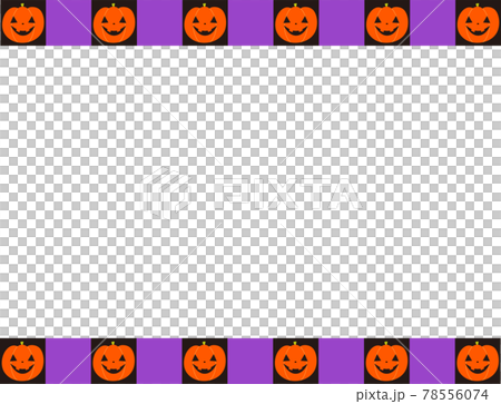 ハロウィン格子柄パターンフレームイラスト 78556074