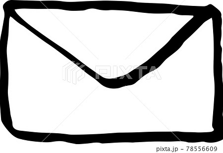 手紙のシンプルな手描き線画イラストアイコンのイラスト素材