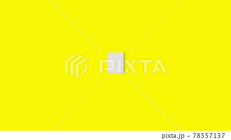 3d rendering hanging empty blank white canvas isolated on yellow background. 78557137