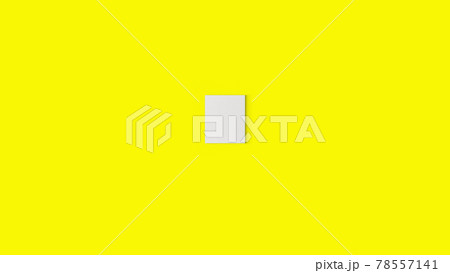 3d rendering hanging empty blank white canvas isolated on yellow background. 78557141