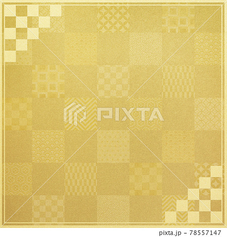 シンプルな金色の和風フレームのイラスト素材 シンプルな金色の和風フレームのイラスト素材