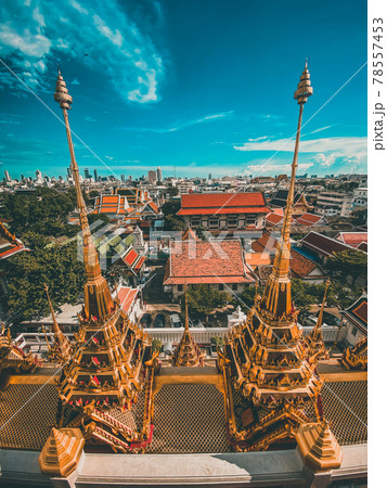 Loha Prasat temple in Bangkok old town in Thailand 78557453