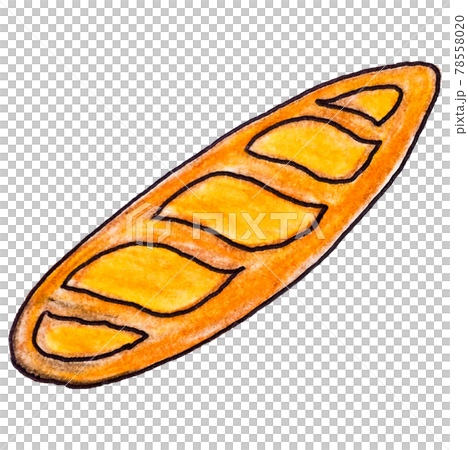 用彩色鉛筆手寫的法式麵包 用彩色鉛筆手寫的法式麵包 78558020