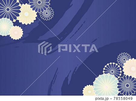 和風 かわいい 落ち着き 青 イラスト 装飾 背景素材のイラスト素材