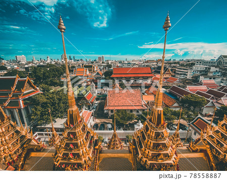 Loha Prasat temple in Bangkok old town in Thailand 78558887