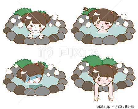 温泉で具合が悪くなる幼い少女 78559949