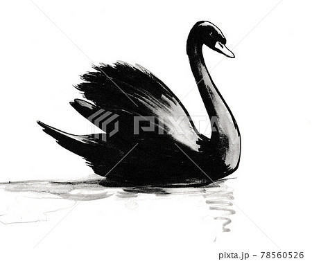 Simple Vector Drawing of a Cute Swan for Design Work for Childrens  Coloring Logo Template Stock Vector  Illustration of swan kids  198633188
