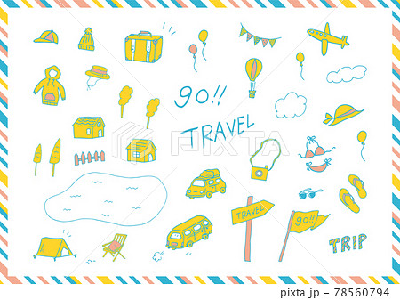 旅行　手描きイラスト素材集 78560794