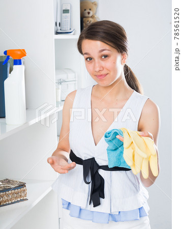 Girl is ready for cleaning Girl is ready for cleaning 78561520