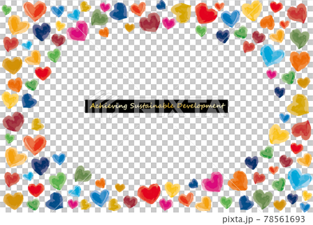 Watercolor heart frame of SDGs image 78561693