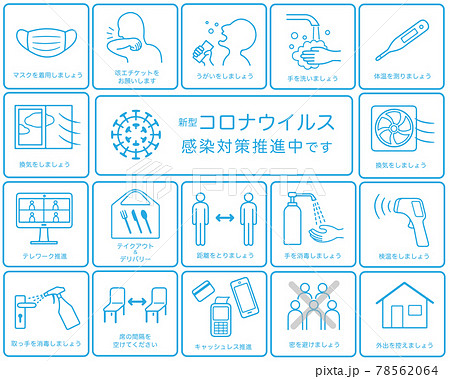 新型コロナウイルス感染症対策ポスター アイコン セット 新型コロナウイルス感染症対策ポスター アイコン セット 78562064