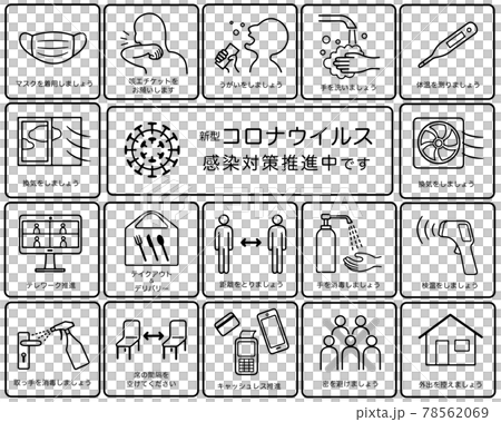 新型コロナウイルス感染症対策のポスター アイコンセット 新型コロナウイルス感染症対策のポスター アイコンセット 78562069